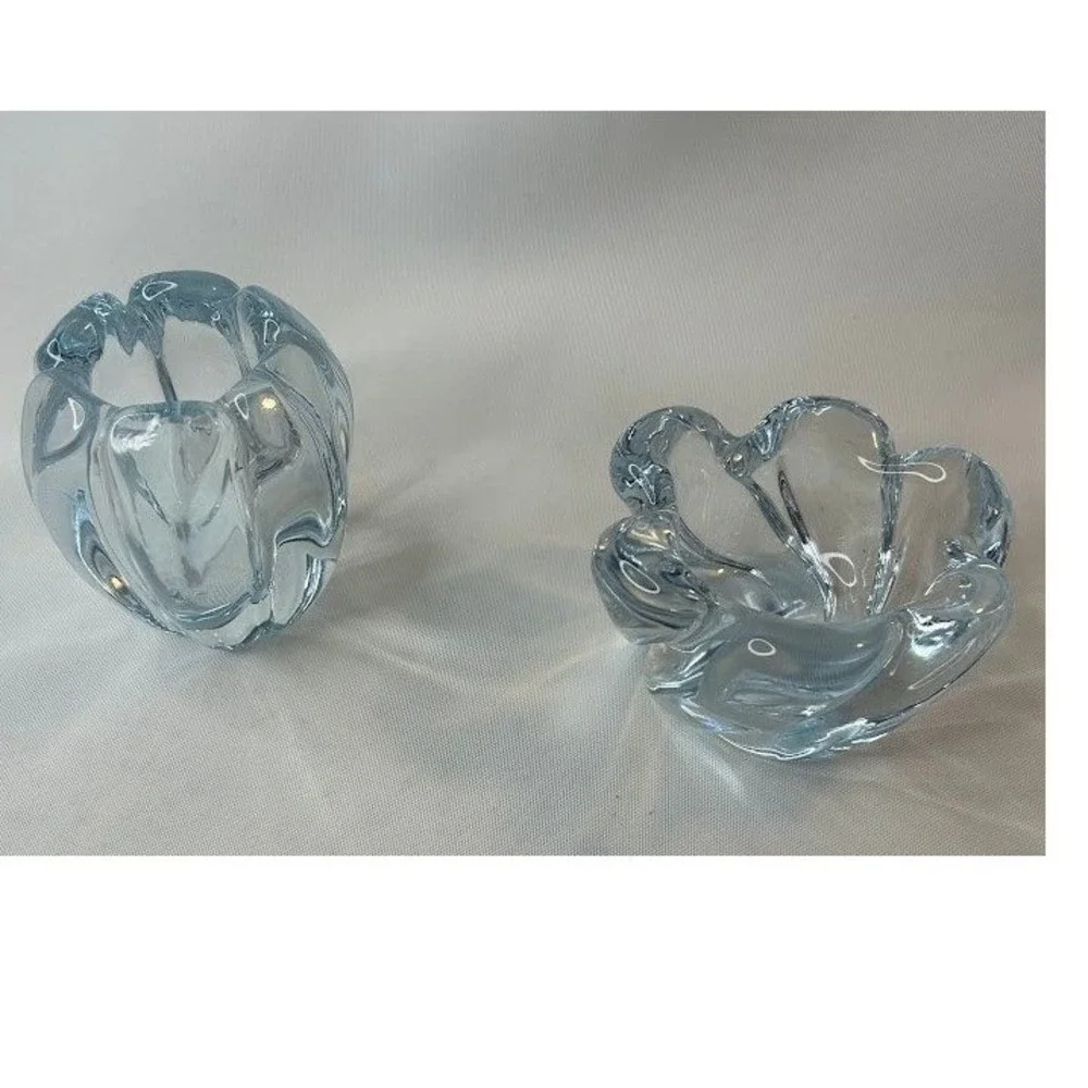 Orrefors Sweden Vicke Lindstrand Stella Polaris Votive and Bowl Set‎ Mid Century